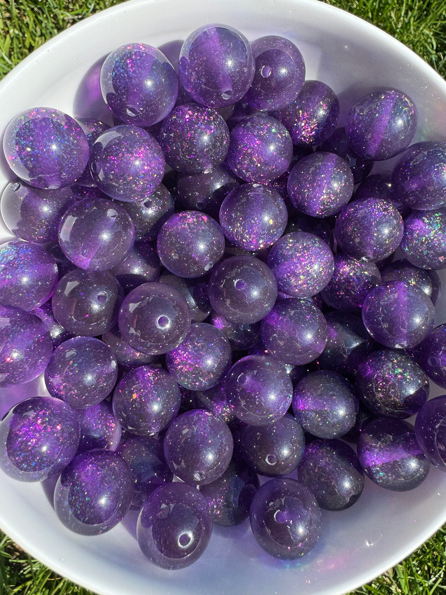 20mm acrylic glitter beads