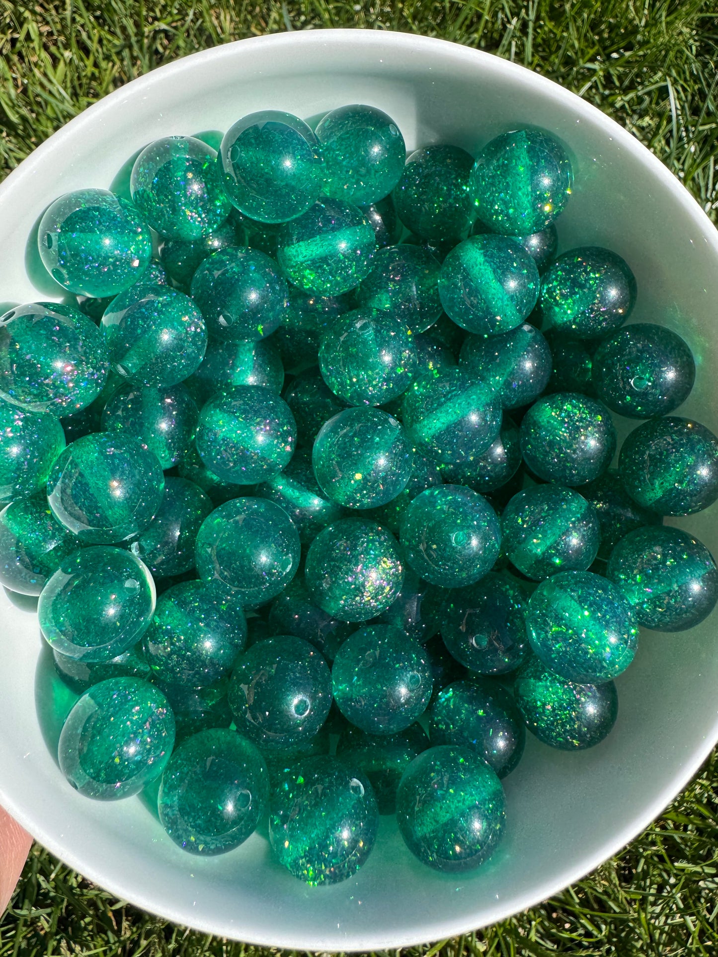20mm acrylic glitter beads