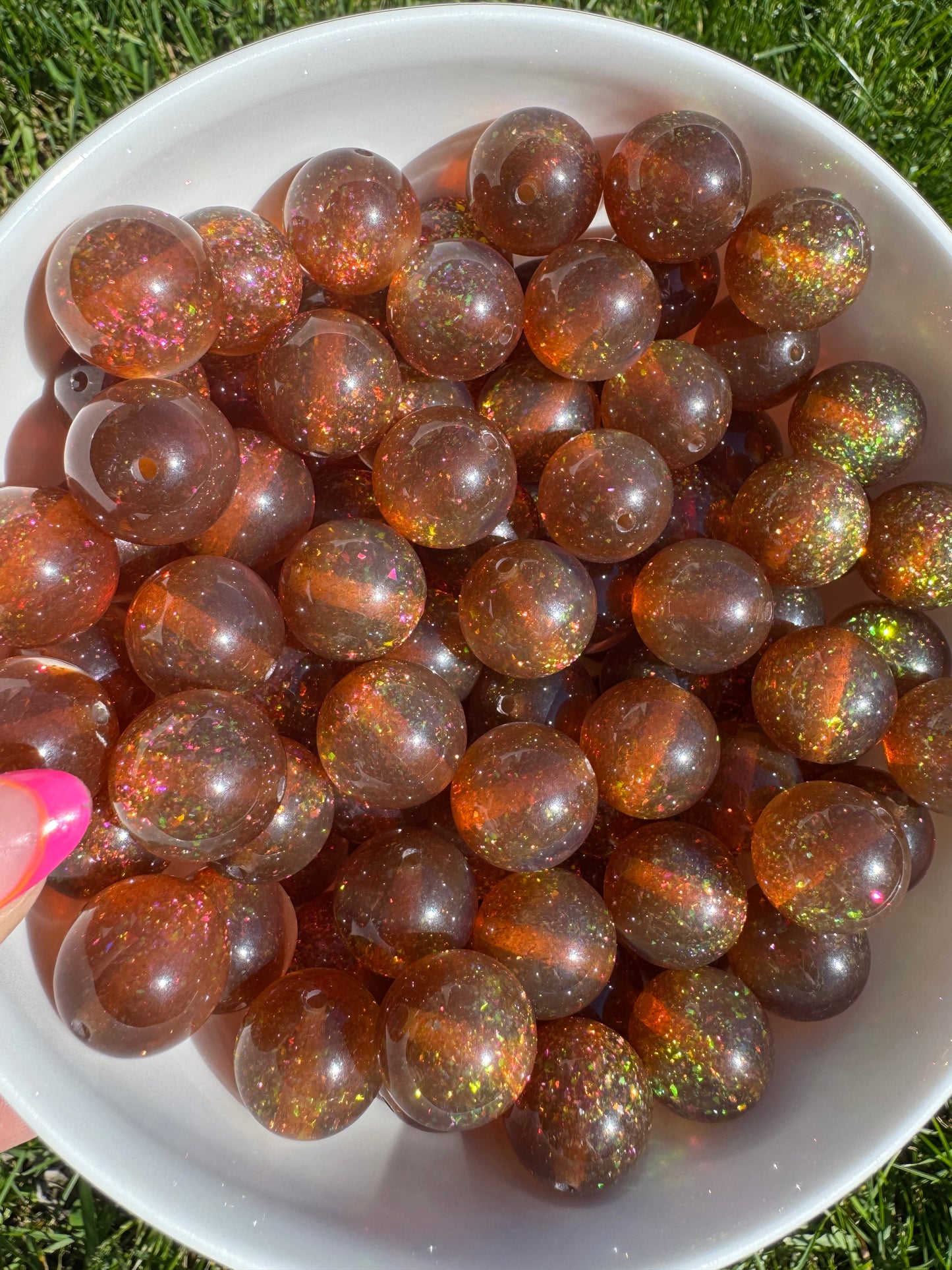 20mm acrylic glitter beads