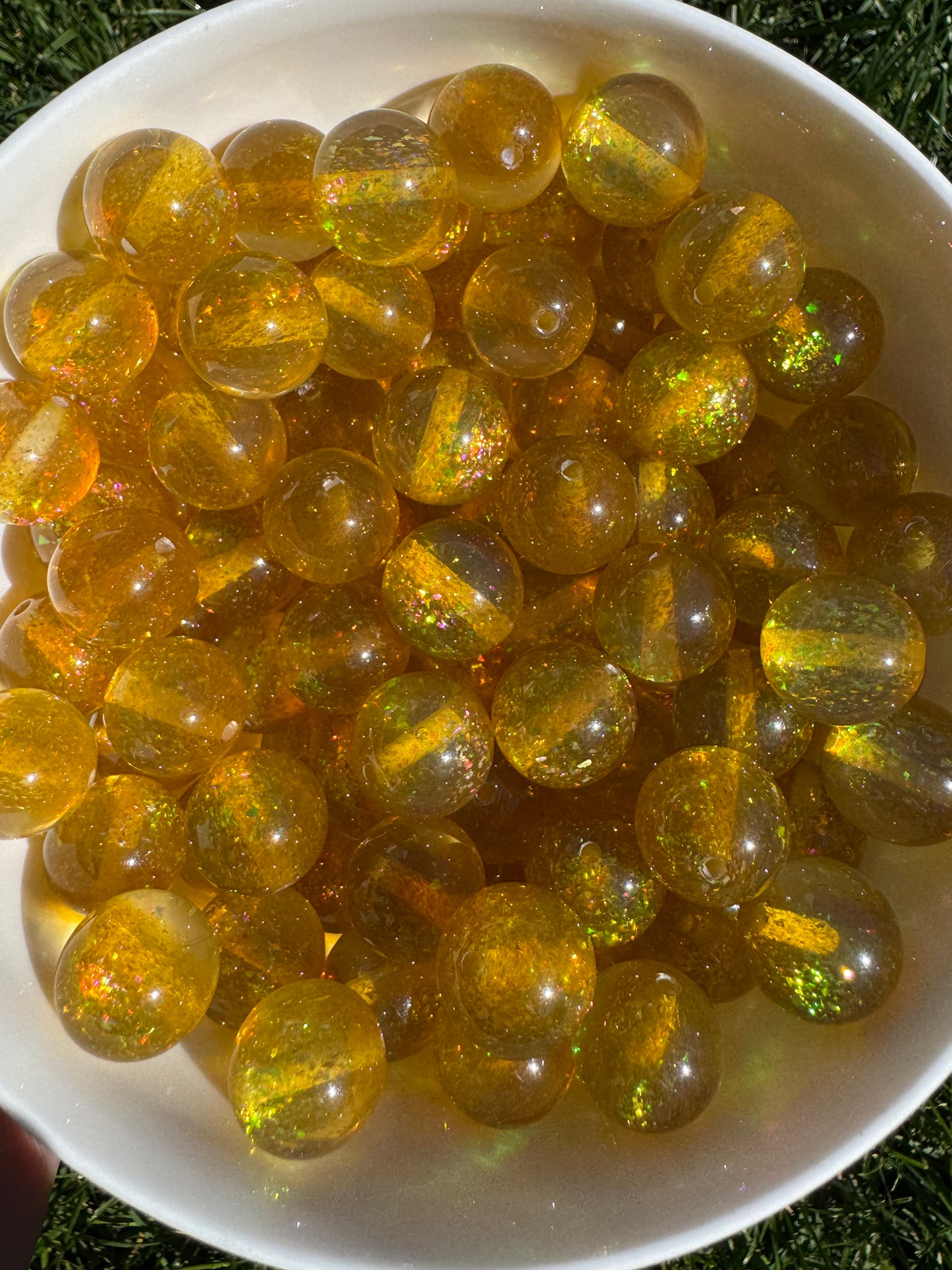 20mm acrylic glitter beads