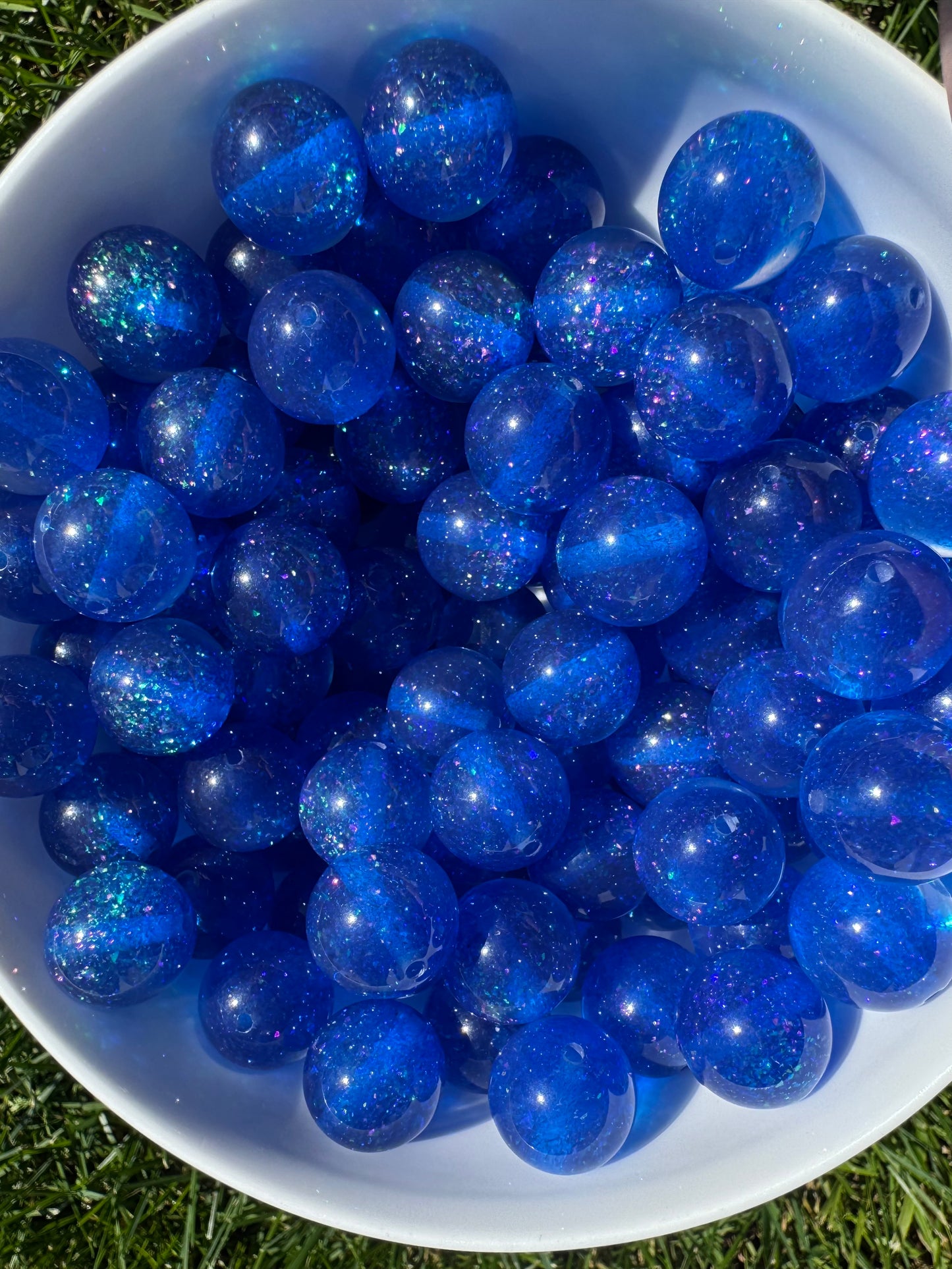 20mm acrylic glitter beads