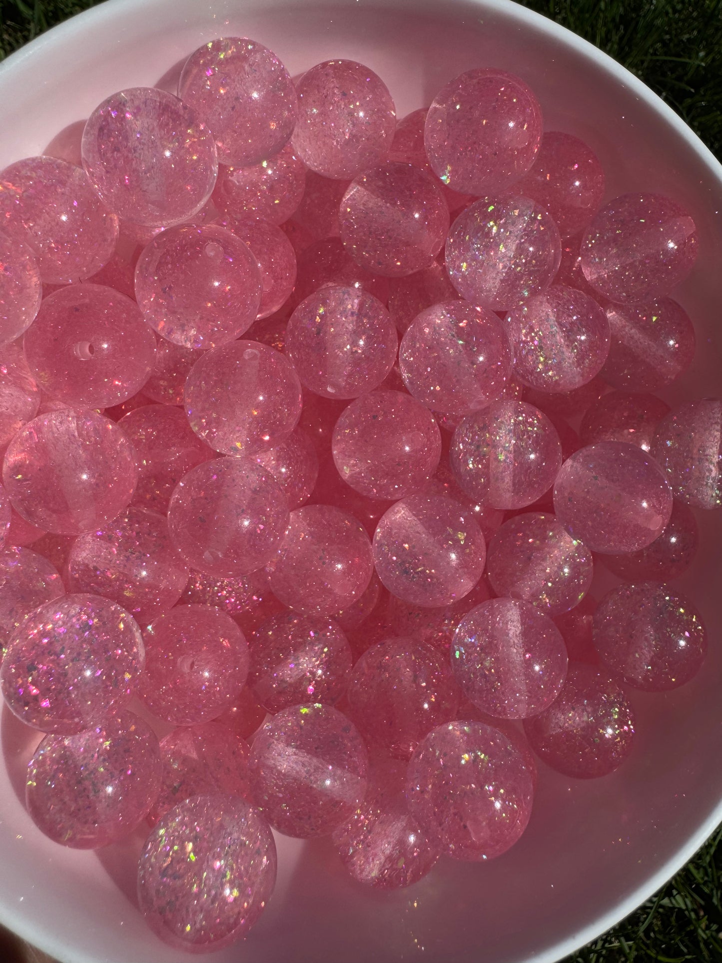 20mm acrylic glitter beads